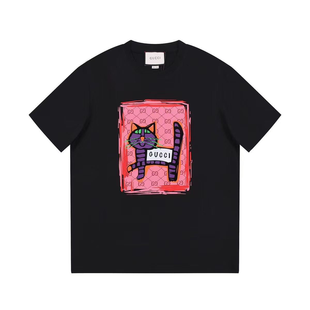 Camiseta con estampado de gato