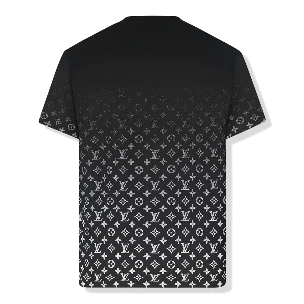 CAMISETA BLANCA Y NEGRA DEGRADADA CON MONOGRAMA