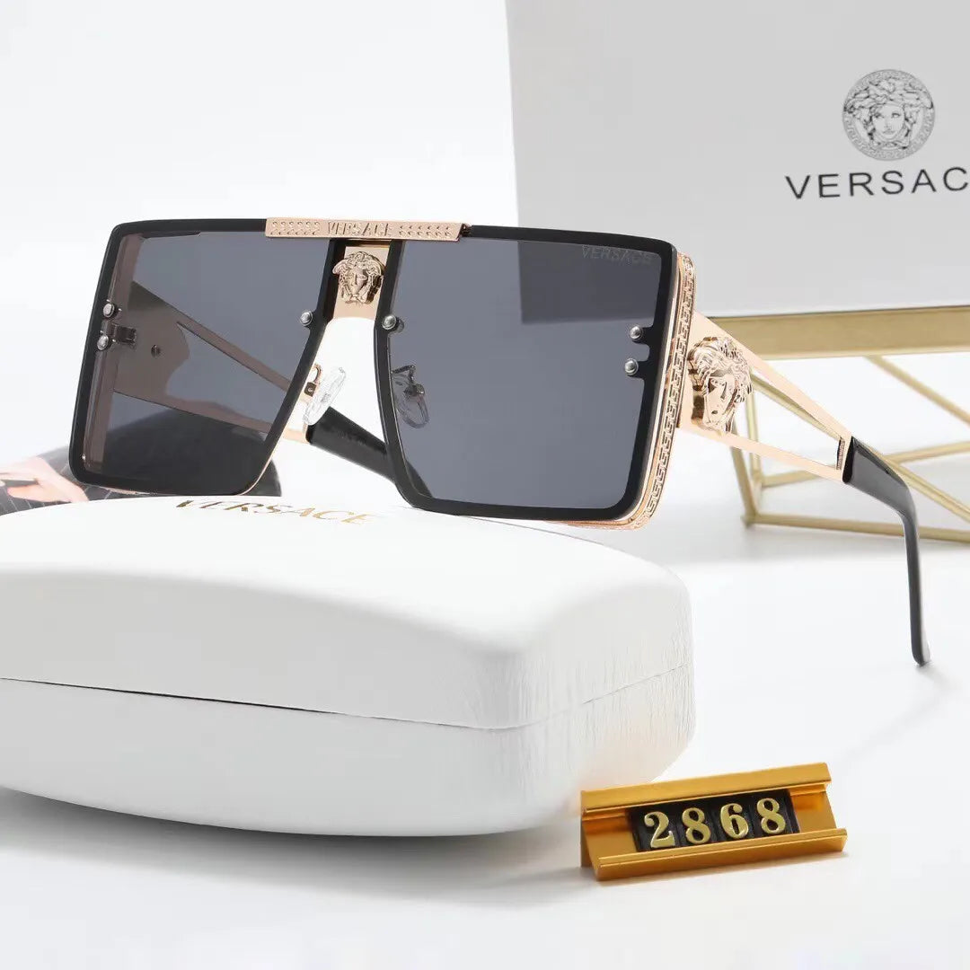 Gafas de sol HD cuadradas metálicas de gran tamaño, nueva moda 2026