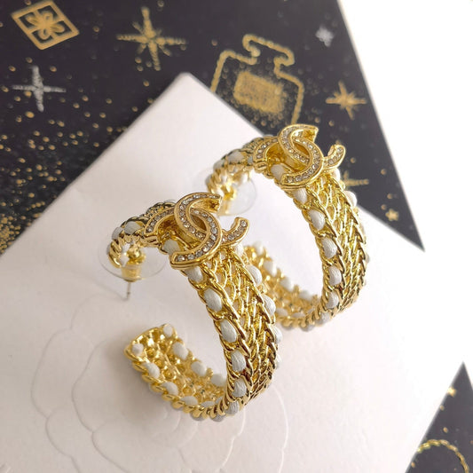 Boucles d'oreilles cercle doré brillant