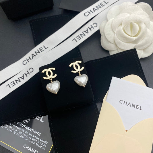Boucles d'oreilles pendantes Cœur de Perle