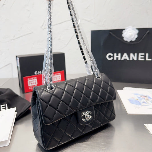 Sac Classique à Rabat, petite taille, finition argentée