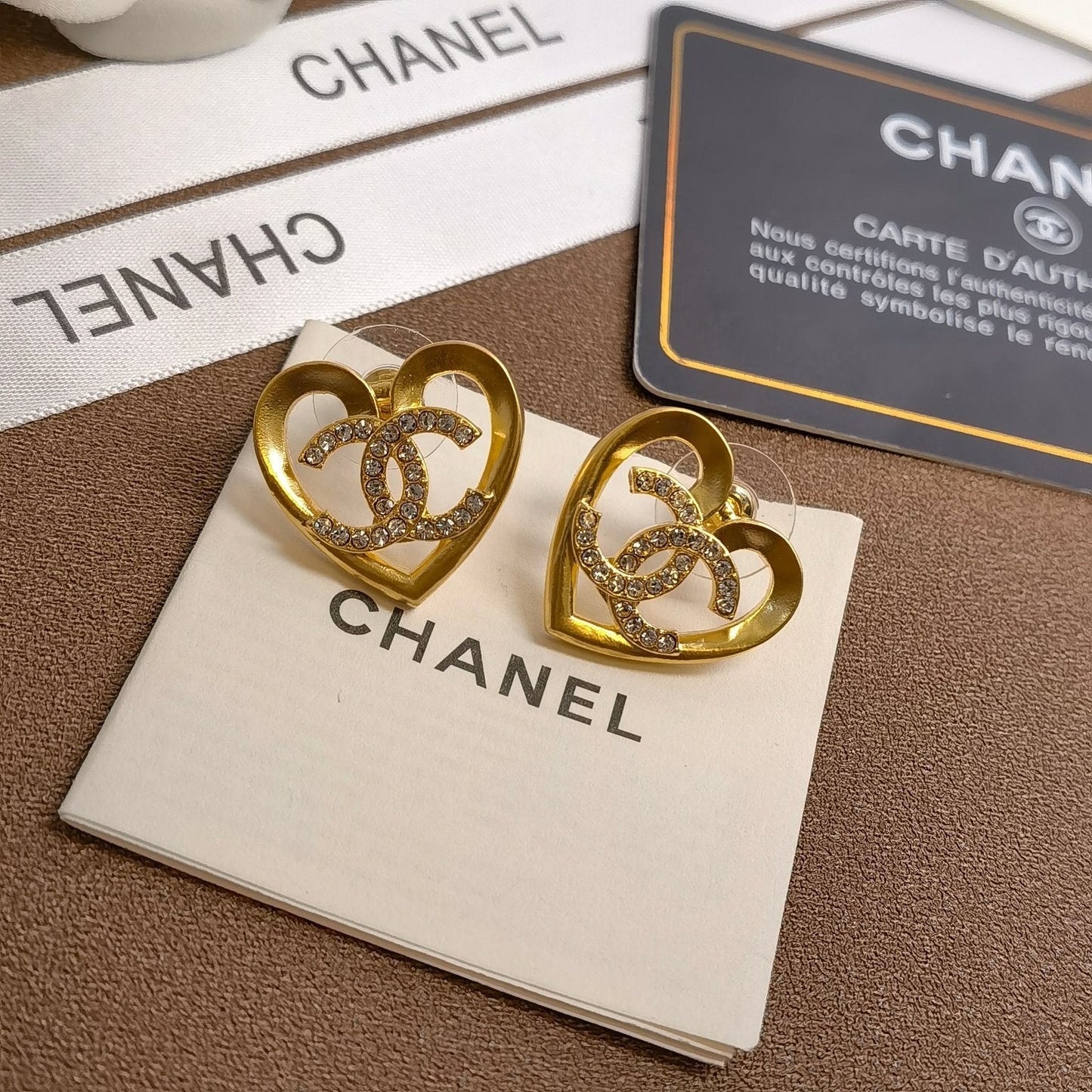 Pendientes de Diamantes Corazón Hueco