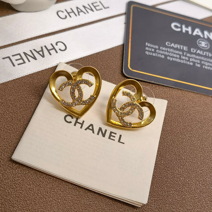Pendientes de Diamantes Corazón Hueco