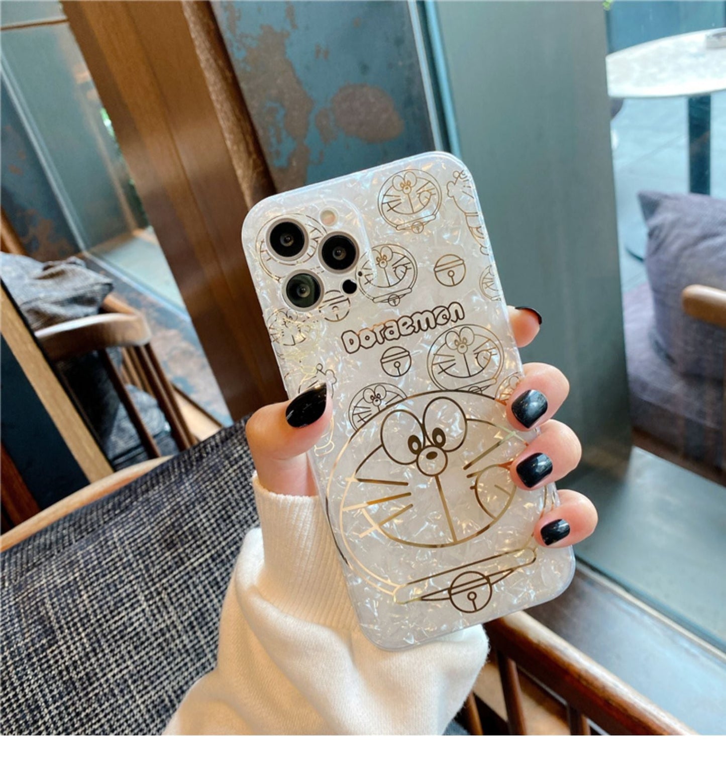 Bonita funda de dibujos animados con patrón de concha