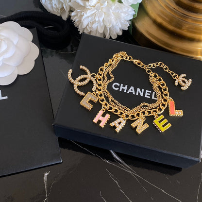 Bracelet Ajustable Pendentif Lettre Premium