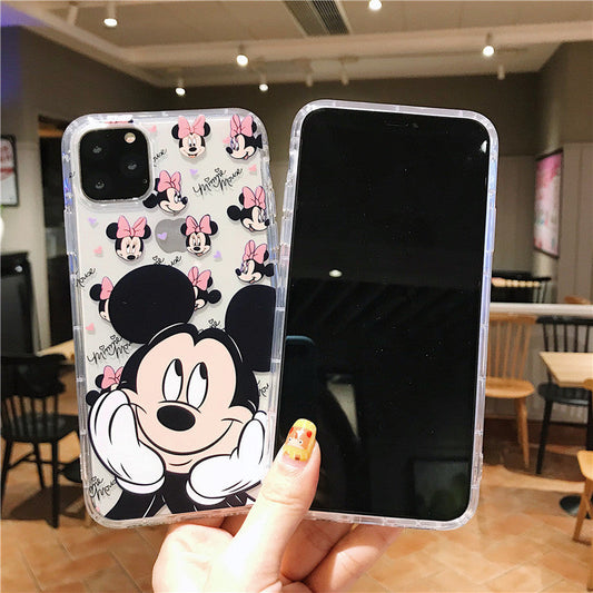 Coque en silicone transparente à motif de dessin animé mignon