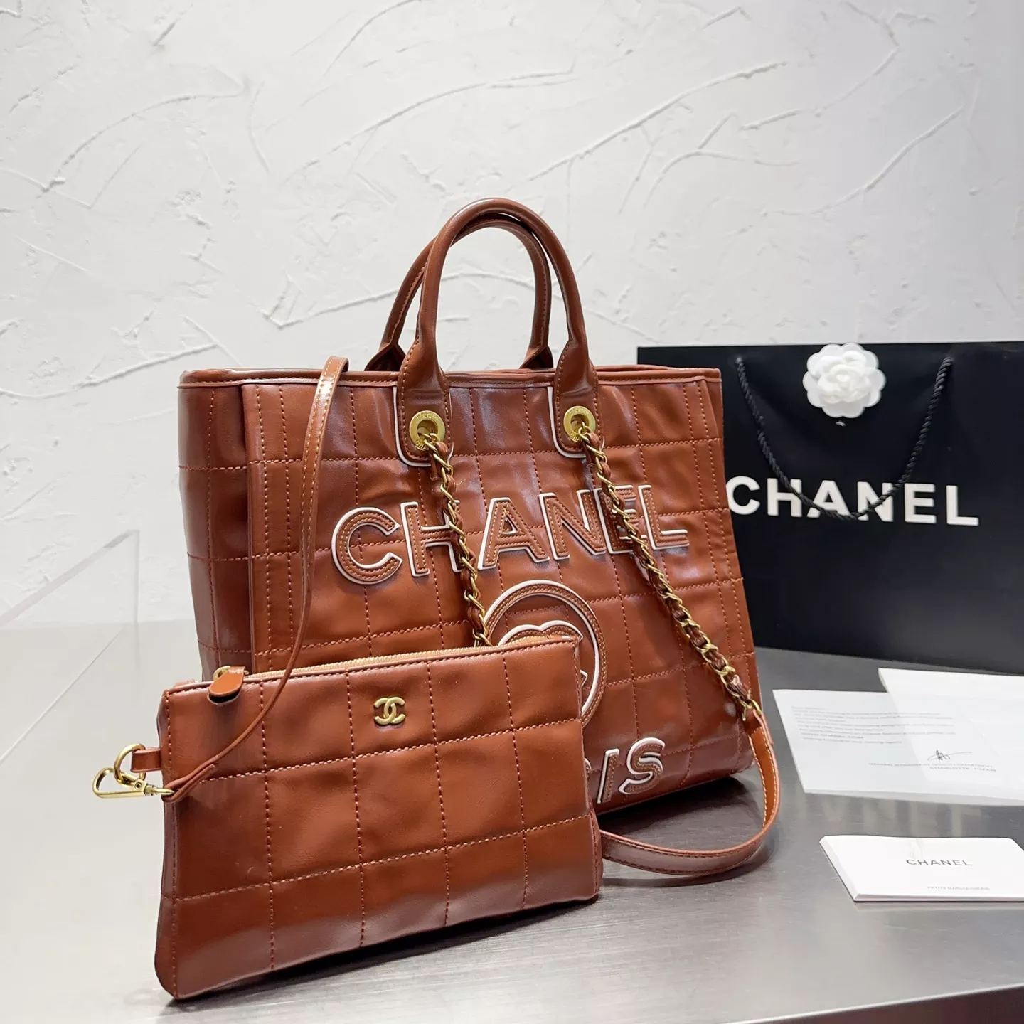 Bolso tote de cuero de gran capacidad de 22s