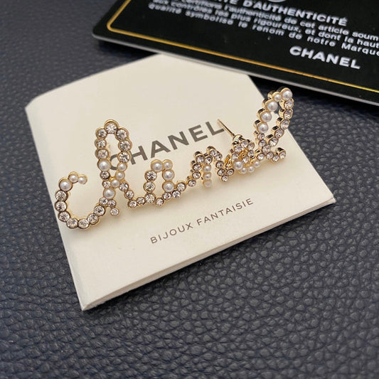 Boucles d'oreilles lettre perle