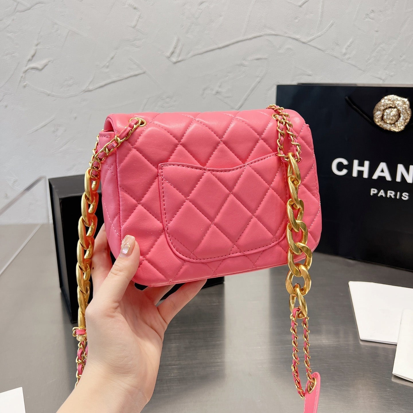 Bolso Cuadrado Cadena Creativa