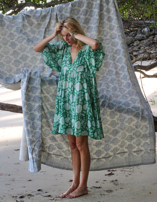 Robe Courte Émeraude Neera - Doublée