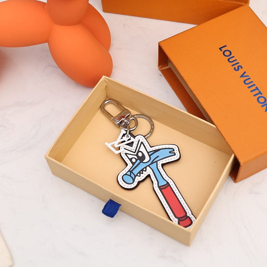Porte-clés marteau en cuir créatif