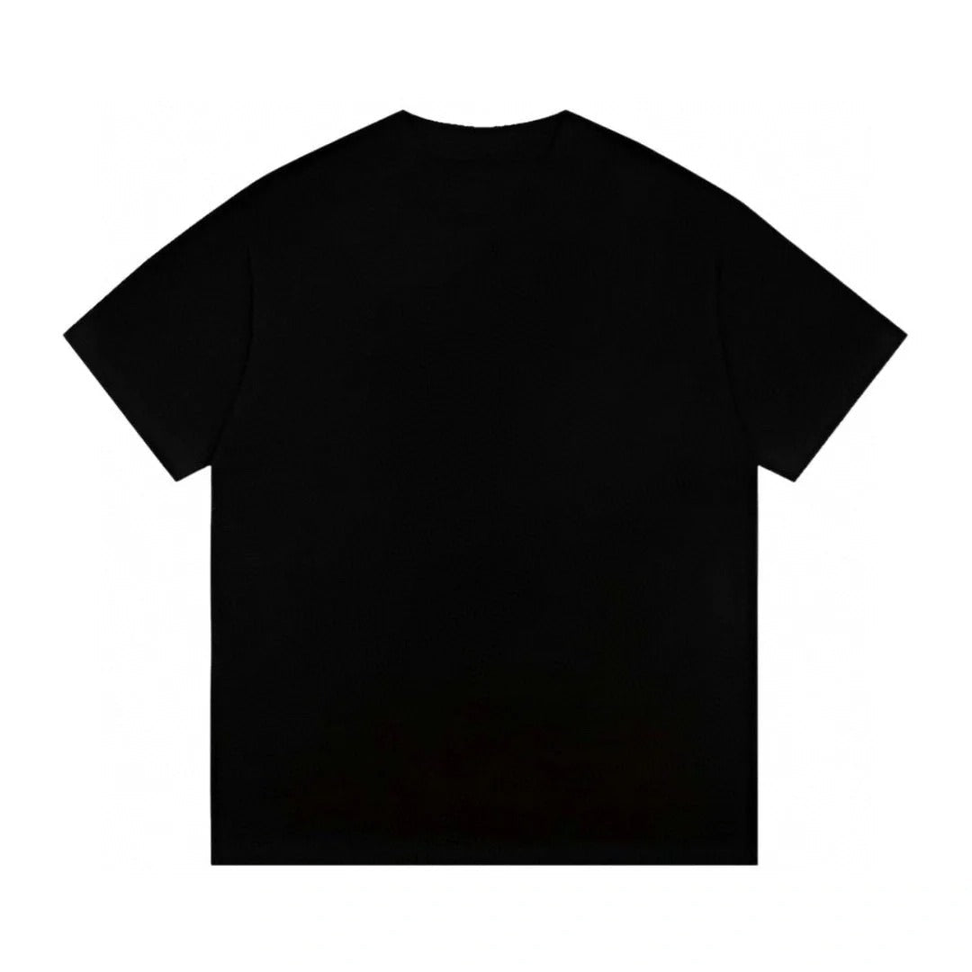Camiseta de manga corta informal con estampado de logo tridimensional de graffiti grande