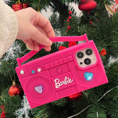 Funda de silicona para radio Y2K rosa