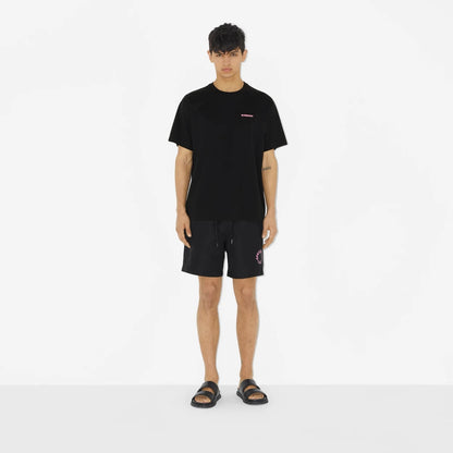 Camiseta de algodón con escudo de hoja de roble