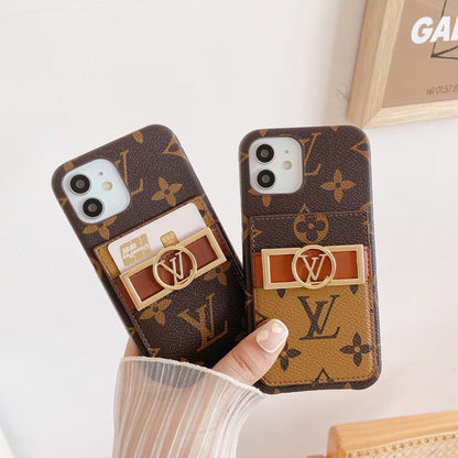 Étui à cartes en cuir Classic Gold Label