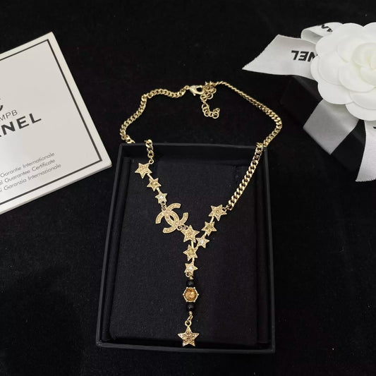 Collier long pendentif étoile premium