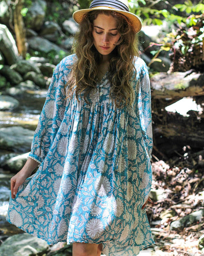 Robe Courte Hawa Tournesol Ciel
