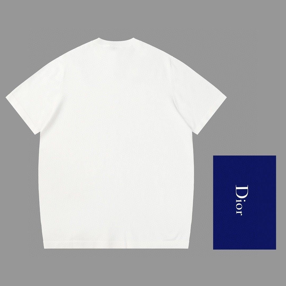 0528 Camiseta de manga corta de lana con letras clásicas de Jacquard