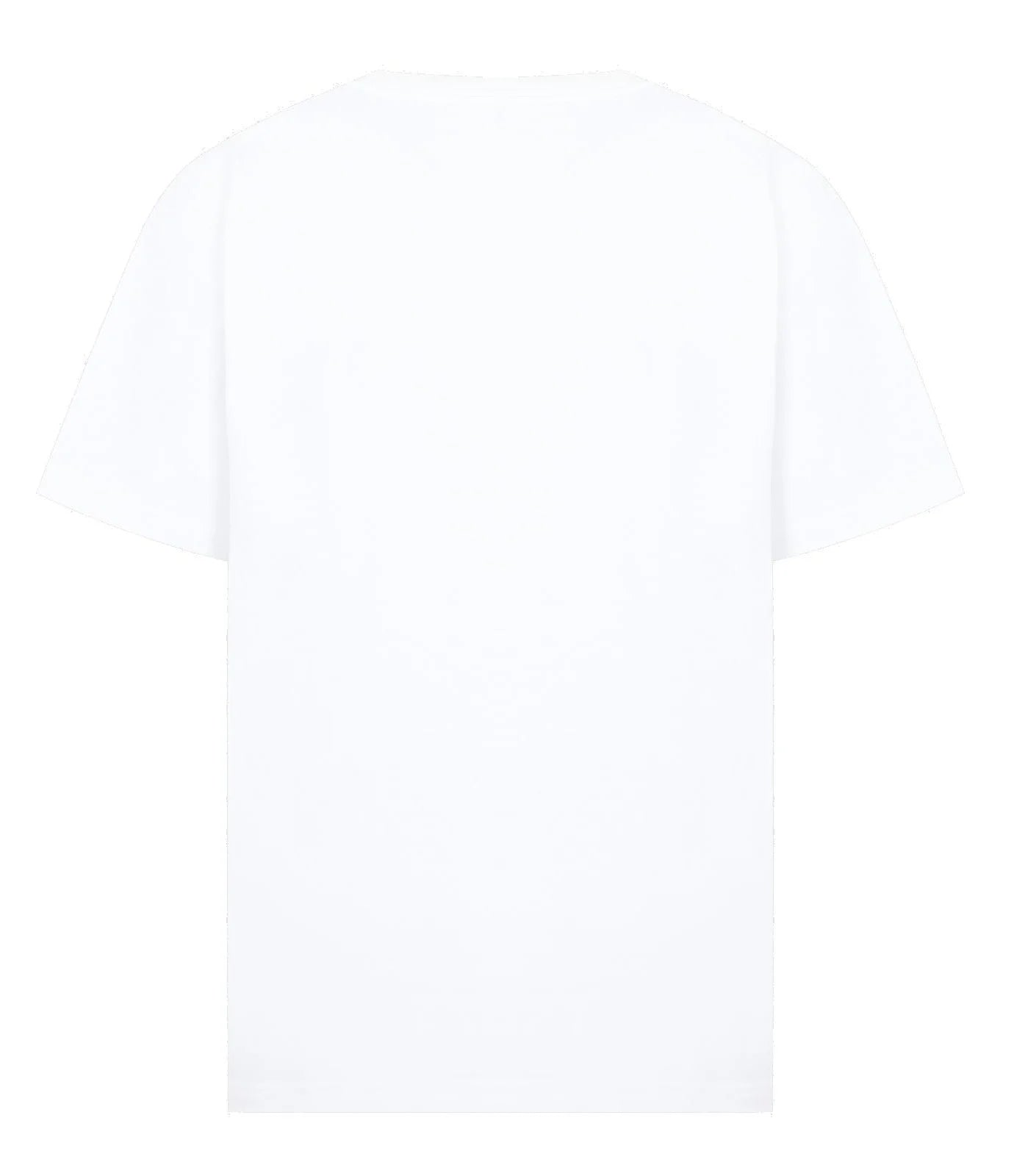 Camiseta de cuello redondo con estampado rectangular de la marca