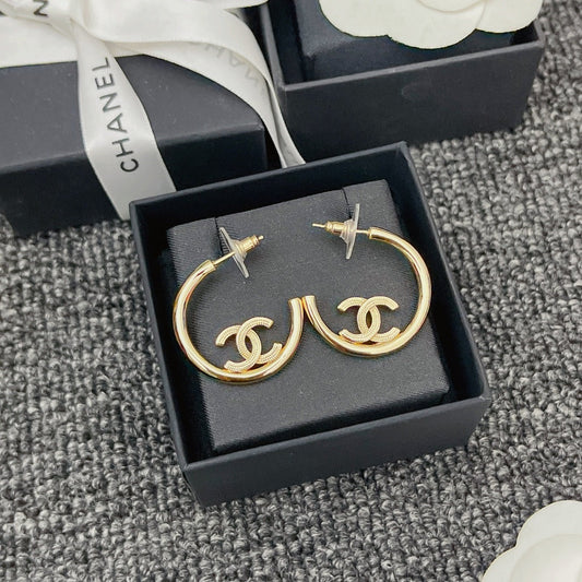 Boucles d'oreilles créoles demi-cercles Or Premium