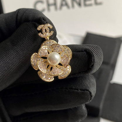 Pendientes de Flor de Circonita Románticos Champán