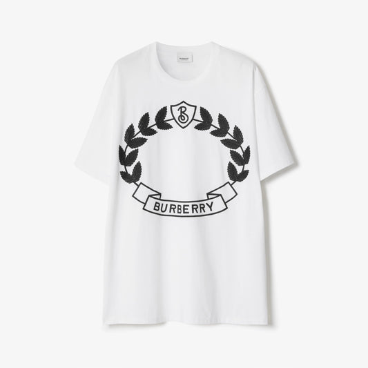 Camiseta de algodón con escudo de hoja de roble