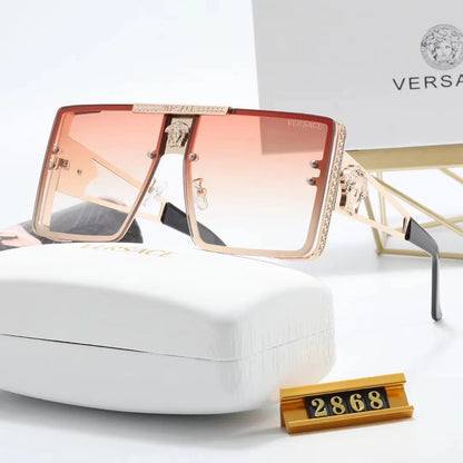 Gafas de sol HD cuadradas metálicas de gran tamaño, nueva moda 2026