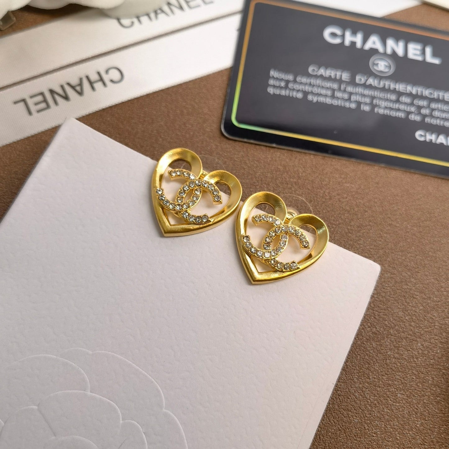 Pendientes de Diamantes Corazón Hueco
