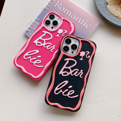 Coque en Silicone Lettres Roses Dessin Animé