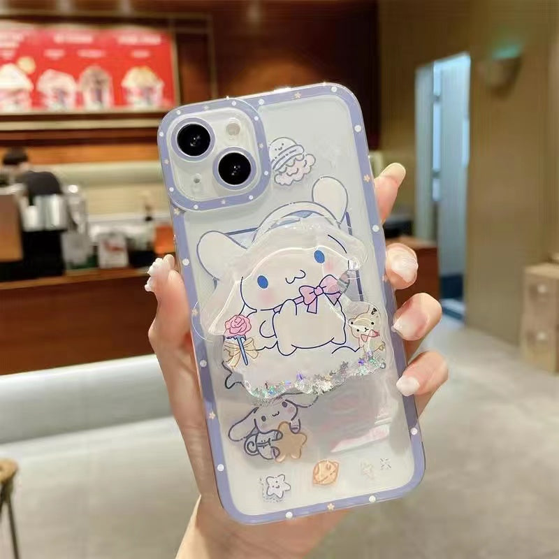 Funda transparente con soporte de dibujos animados