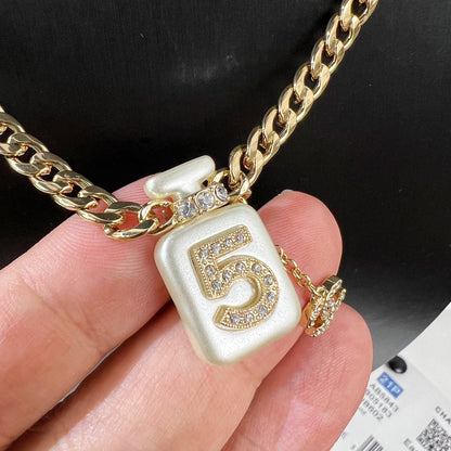 Collier Bouteille de Parfum Perle