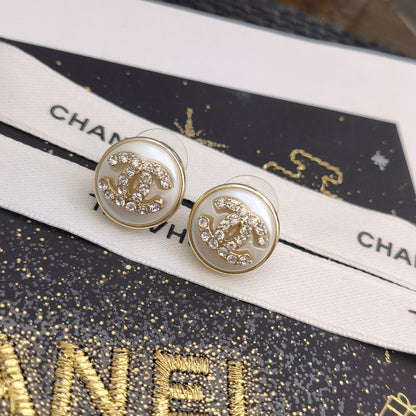 Pendientes de botón redondos elegantes de 3 colores