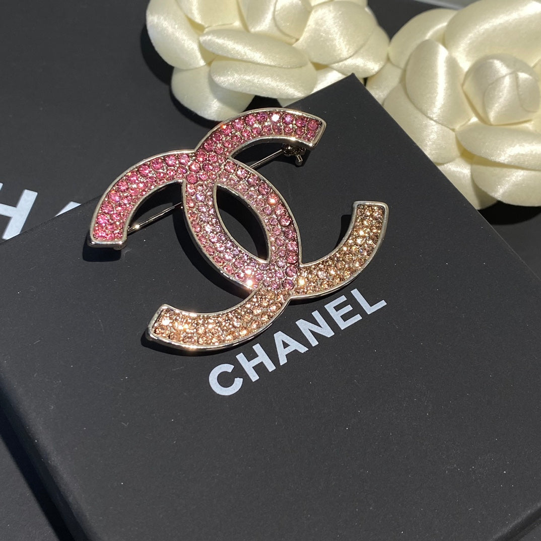 Broche de diamantes de imitación rosa degradado