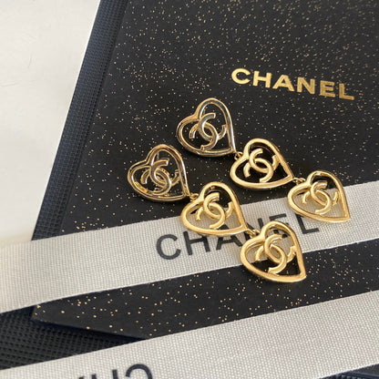 Pendientes de corazón colgantes