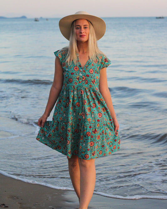 Robe courte Saheli en henné