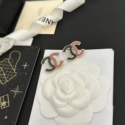 Pendientes de Tachuela con Logo y Panel de Color