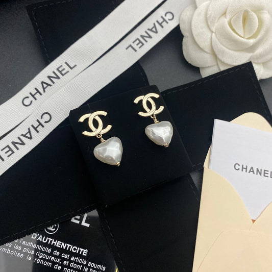 Boucles d'oreilles pendantes Cœur de Perle