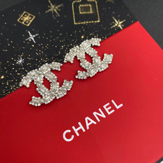 Boucles d'oreilles Logo Diamant Perle