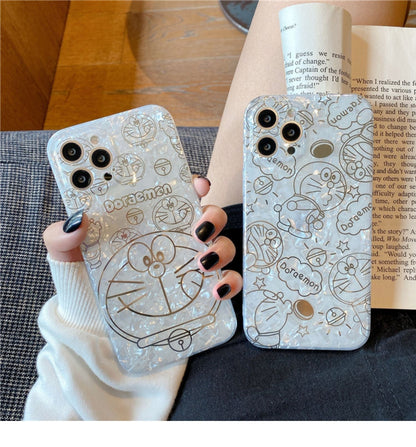 Bonita funda de dibujos animados con patrón de concha