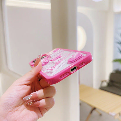 Funda con lazo y estrella 3D rosa