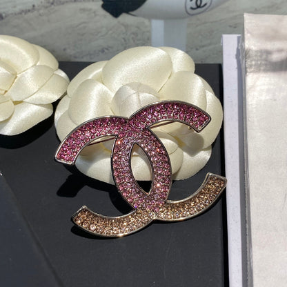 Broche Strass Rose Dégradé