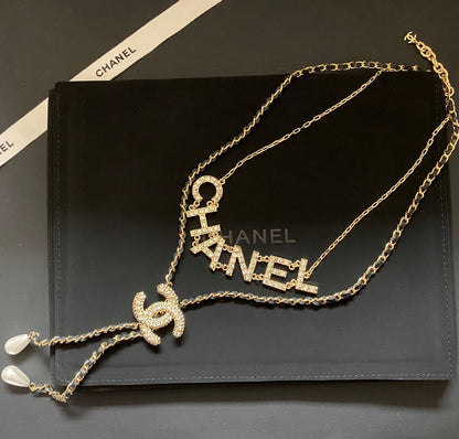 Collier double diamant mode