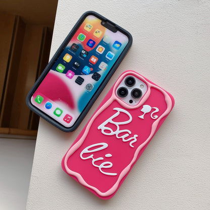 Coque en Silicone Lettres Roses Dessin Animé