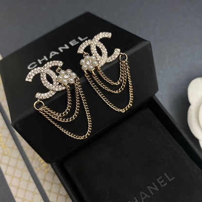 Pendientes de cadena de flores