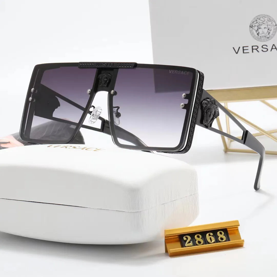 Gafas de sol HD cuadradas metálicas de gran tamaño, nueva moda 2026