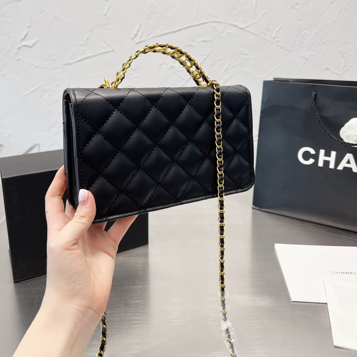 Bolso de Cadena de Cuero Fashion Square