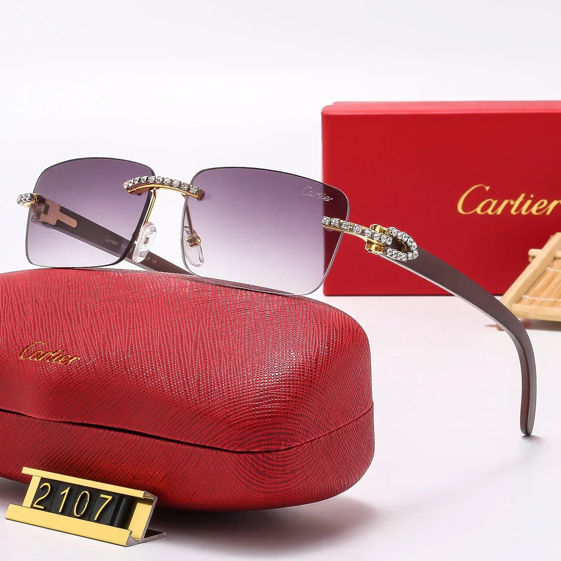 Gafas de sol sin montura Diamond de 6 colores 2107