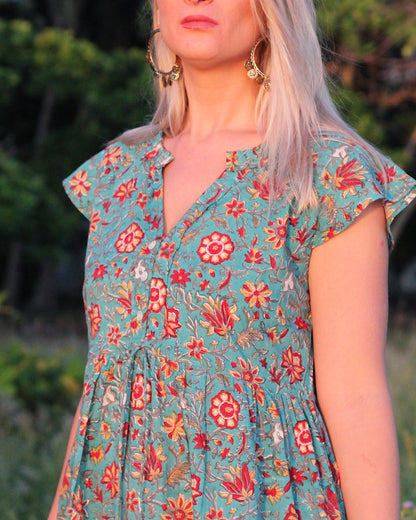 Robe courte Saheli en henné