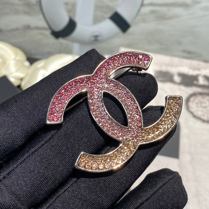 Broche Strass Rose Dégradé